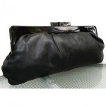 vintage large leather lucite clutch