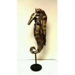 vintage large mid-century brutalist seahorse sculpture