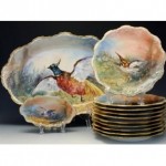 vintage limoges game bird serving set