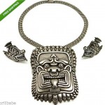 vintage margot de taxco foo dog necklace and earrings