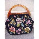 vintage maud hundley needlepoint handbag