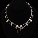 vintage mexican sterling onyx necklace