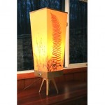 vintage mid-century fern motif table lamp