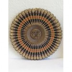 vintage mid-century fiber art sunburst wall sculpture