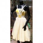 vintage mid-century silk chiffon brocade party dress