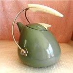 vintage mid-century teak kettle