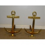 vintage nautical brass andirons