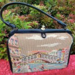 vintage needlepoint venice scene handbag
