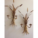 vintage pair midcentury italian wheat sconces