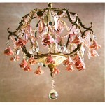 vintage petite italian porcelain rose chandelier