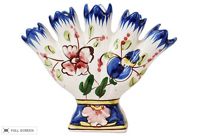 vintage portuguese hand-painted ceramic tulipiere