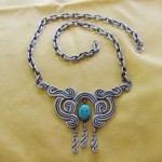 vintage rafael salvador melendez sterling turquoise necklace