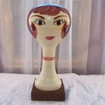vintage stangl pottery wig stand