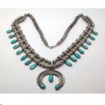 vintage sterling turquoise squash blossom necklace