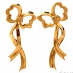 vintage tiffany 18k bow earrings