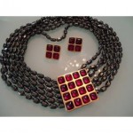 vintage ysl gripoix torsade necklace and earrings set