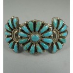 vintage zuni turquoise cluster bracelet