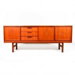 vintgae mid-century white and newton teak credenza