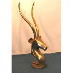 vintage mid-century brass gazelle statue