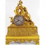 antique 1800s french solid gilt ormolu bronze mantle clock