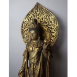 antique 1870s japanese gilt wood buddhist goddess