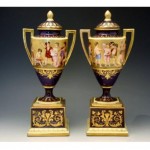 antique 1890s royal vienna porcelain urns