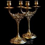 antique 1910s french bronze candlesticks