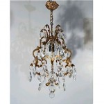 antique 19th century brass and crystal chandelier