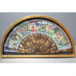 antique 19th century chinese framed fan