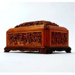 antique 19th century chinese sandalwood carved box
