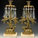 antique 19th century gilt bronze figural candlesticks