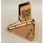 antique art nouveau copper and brass matchbox holder stand