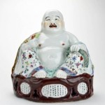 antique chinese famille rose buddha