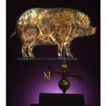 antique gilded copper pig weathervane