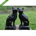 antique pair 19th century staffordshite jackfield cats