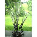 antique victorian english silver and crystal epergne