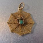 victorian spiders web pendant