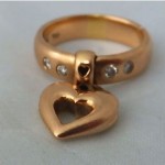 vintage 18k diamond love heart ring