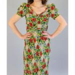 vintage 1930s silk crepe floral maxi dress