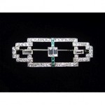 vintage 1930s tiffany platinum diamond emerald brooch