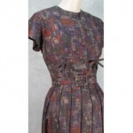 vintage 1950s atomic dress with jacket