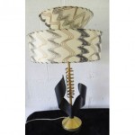 vintage 1950s atomic fiberglass shade lamp