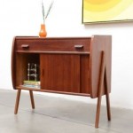 vintage 1950s poul volther teak mini credenza cabinet