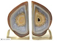 vintage 1960s agate geode bookends