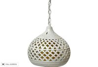 vintage 1960s ceramic lattic hanging pendant light