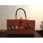 vintage 1960s enid collins for the birds wooden box purse