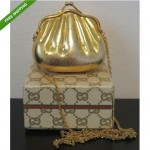 vintage 1960s gucci metallic evening bag with box