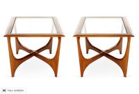 vintage 1960s pair danish modern walnut tables