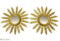 vintage 1960s pair sunburst mirrors