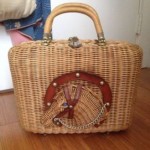 vintage 1960s wicker straw handbag